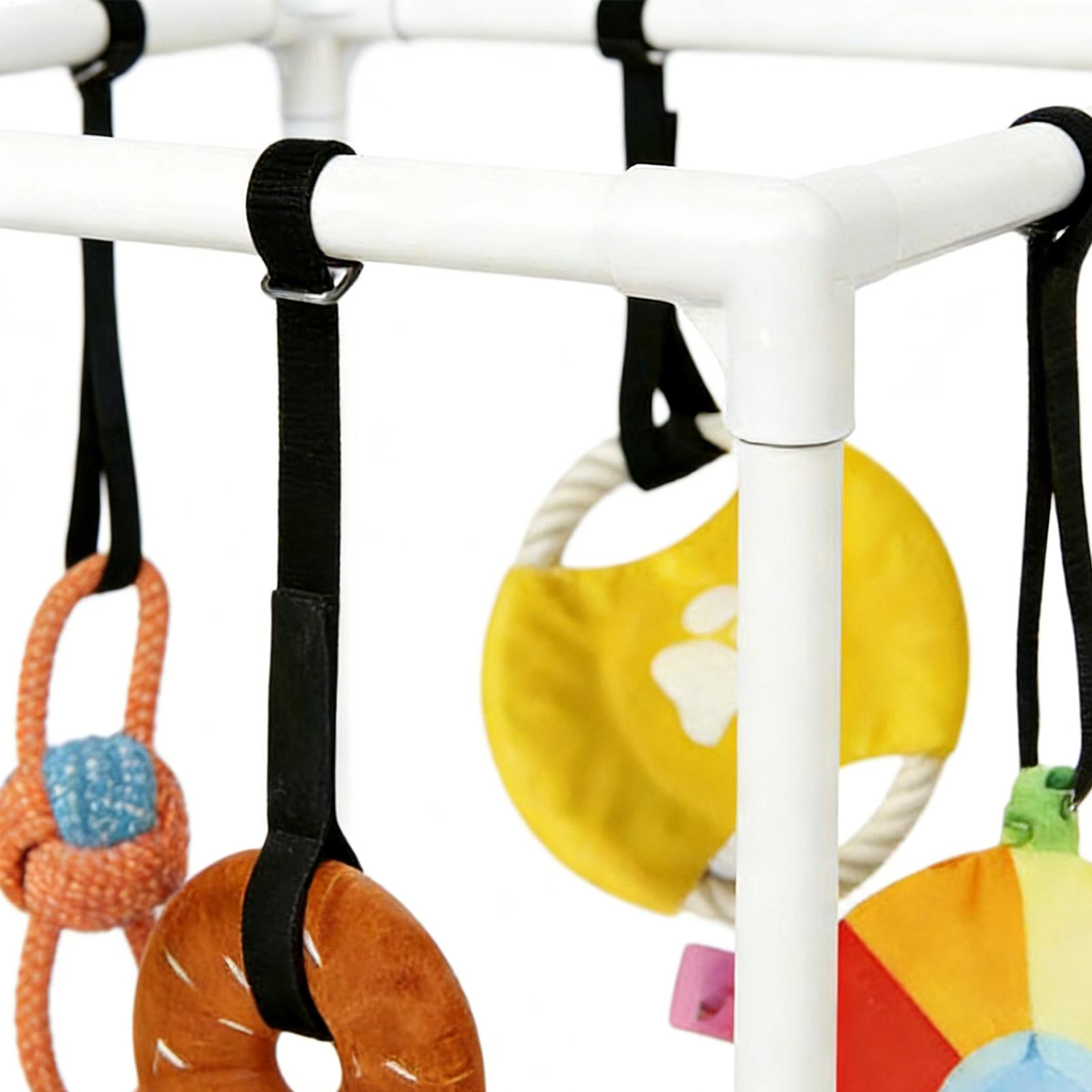 

Dog Playground Assembly Frame With 5 Toys Dog Gym Toys For Training Teething Calming Indoor Floor Play Boredom House China Mainland