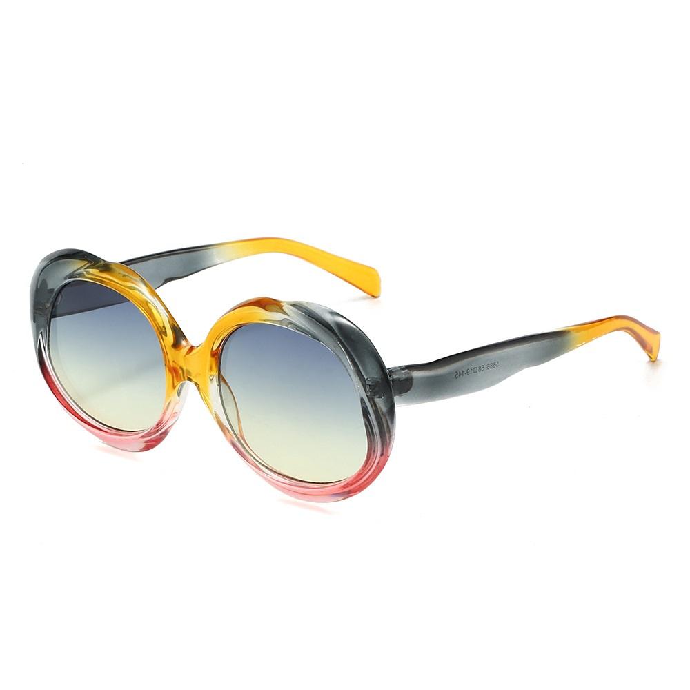 Luxury Retro Multicolor Leopard Print Oval Sunglasses Women Fashion Punk Unisex Shades UV400 Sun Glasses