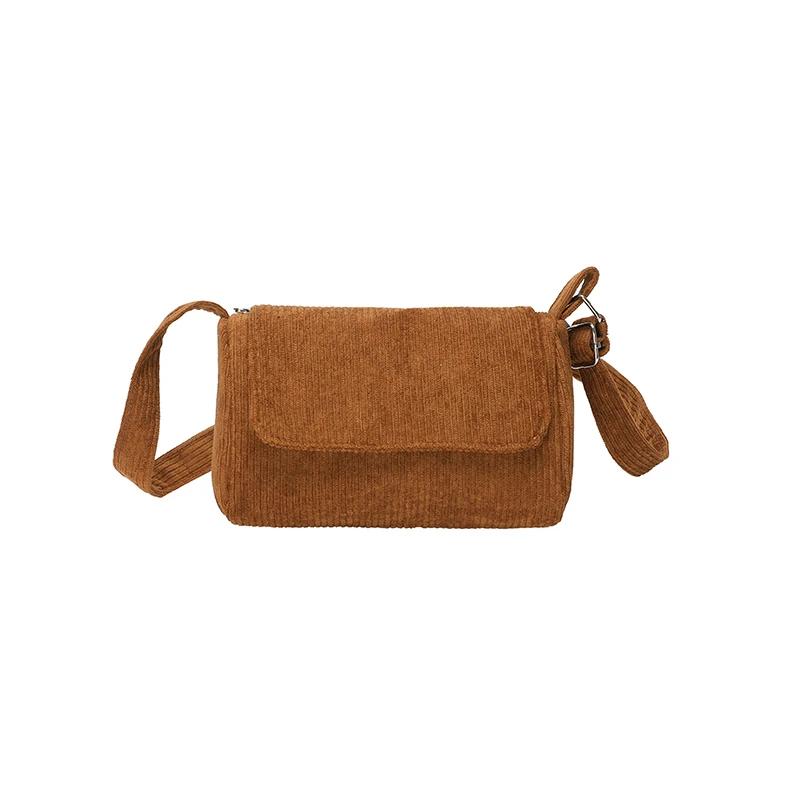 Zipper velvet shoulder bags for women solid casual bag fashion sewing line shoulder bag