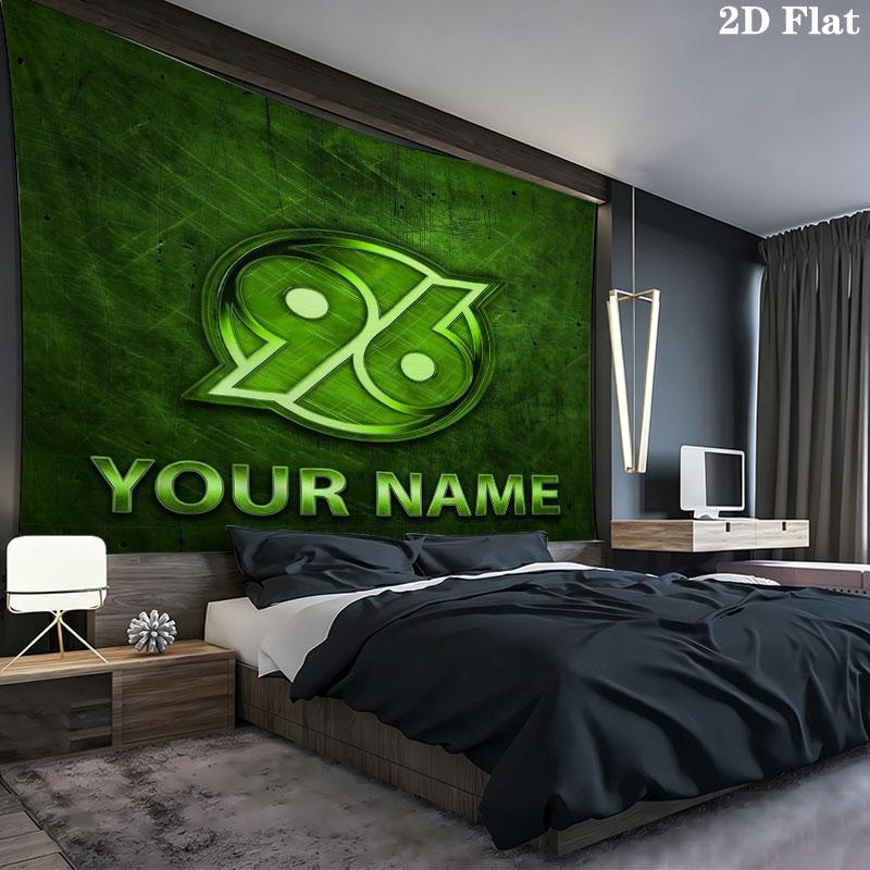 Hannover 96 Custom Name Wall Tapestry Aesthetic Wall Hanging Printed Fabric Blanket Decorative Tapestries for Bedroom Living Room Home Decor