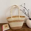 New Beach Straw Woven Shoulder Bags Versatile Simple Straw Woven Bags Large Capacity Tote Bags Women's Beach Vacation Beach Bags