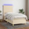 VidaXL Slat Bed Base with Mattress and LED, Upholstered Bed, Single Bed, Adult Bed for Interior Bedroom, 3135498