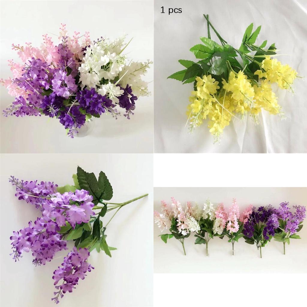 Charming 5 Heads Artificial Hyacinth Fake Silk Flowers Bouquet For Lovely Home And Event Decor