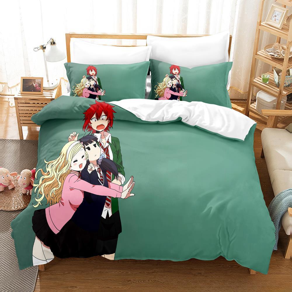 Tomo-chan Is a Girl! Bedding Set Single Twin Full Queen King Size Bed Set Adult Kid Bedroom Duvet cover Set Anime Bed Sheet Set