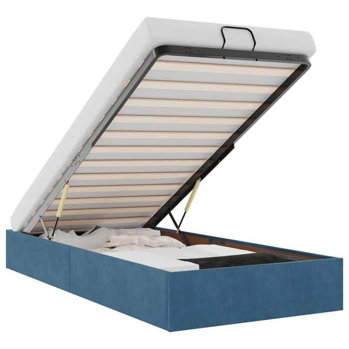 VidaXL Ottoman Bed Frame Without Mattress Dark Blue 80x200 Cm Velvet, Bed Frame, Ottoman Bed Frame, Bed Frame with 3310929