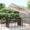 VidaXL 9-piece Garden Bar Set Black Poly Rattan/solid Acacia Wood, Bar Table Set, Bar Table and Chair of 3187704