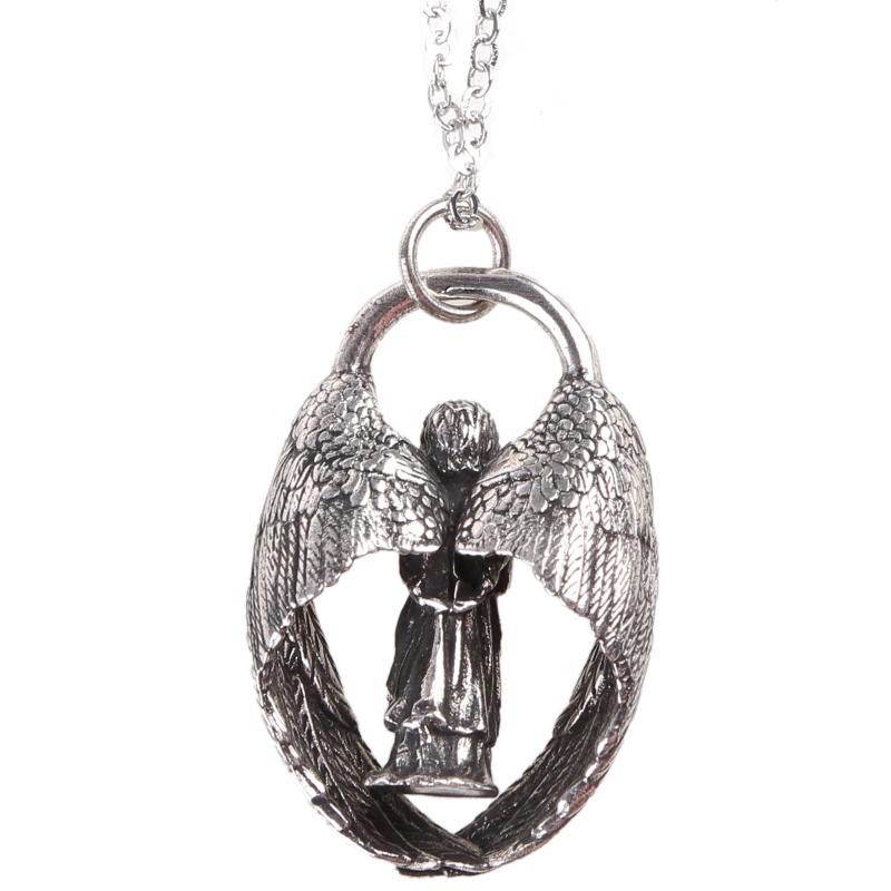 Pray Wing Angel Pendant Necklace Copper Blessed Mary Chains Christ Religious Pray Good Luck Unisex Jewelry