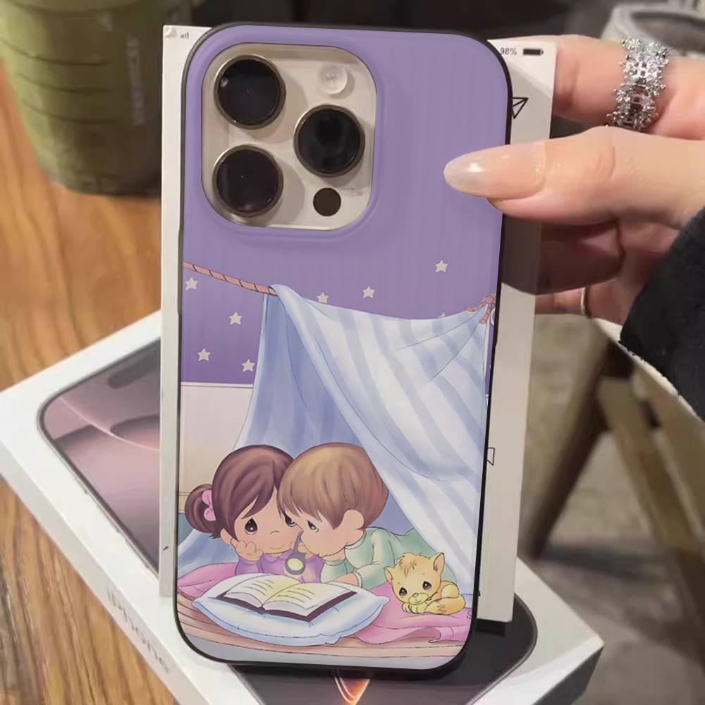 Precious Moments Cute Corrugated Pattern For IPhone 17 16 15 14 13 12 11 16 Pro Max Plus Pro Non-slip Phone Cover