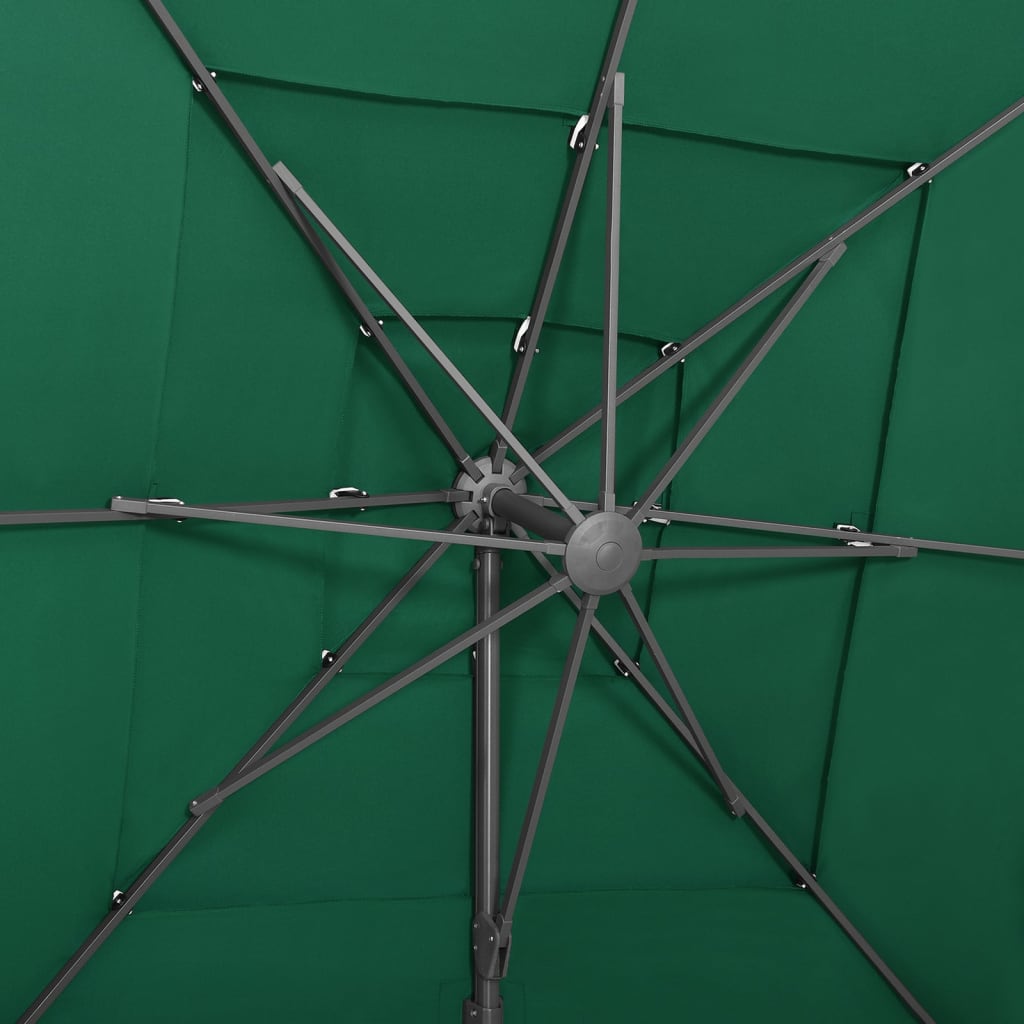 4 Layer Sun Umbrella with Aluminum Pole Green 250 X 250 Cm