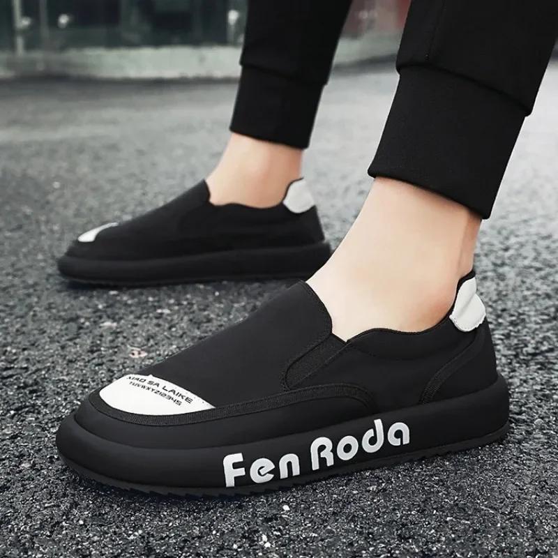 New Men Casual Shoes Designer Canvas Breathable One Step Lazy Shoes 2024 Fashion Thin Style Comfortable Men's Loafers Zapatillas