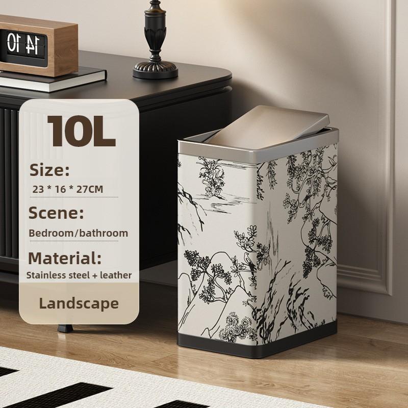 Bathroom Anti Odor Waste Bins Kitchen Garbage Bin Food Waste Disposal with Lid Stainless Household Living Room Paper Basket