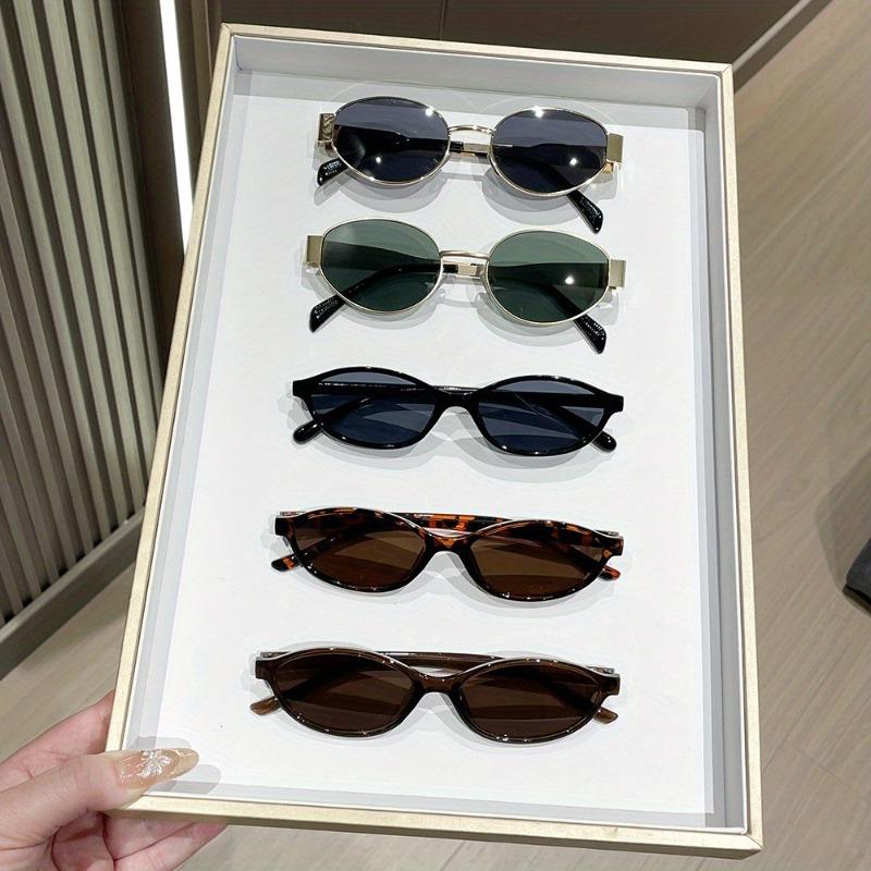 5pcs Fashion Diamond Metal Frame Men's and Women's Glasses Casual Wear Matching Accessories