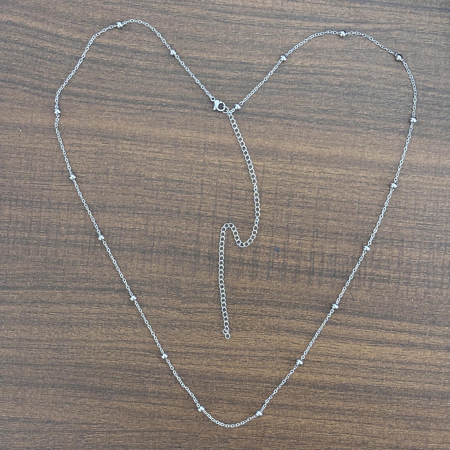 18K Gold-Plated Stainless Steel Beaded Waist Chain with Cross Clip - Women s Summer Jewelry.