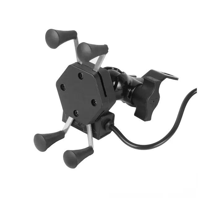 Motorcycle Mobile Phone Holder Mount Support With USB Charger 360Degree Rotation for Moto Pouch For 3.5-6.5 Inch Cell Phone