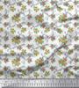 Soimoi Japan Crepe Satin Fabric Swirl,Leaves & Rose Floral Printed Fabric 1 Metre 42 Inch