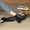 Women's Short Boots British Style Thick Heels Thick Sole Thin Spring and Autumn Single Boots