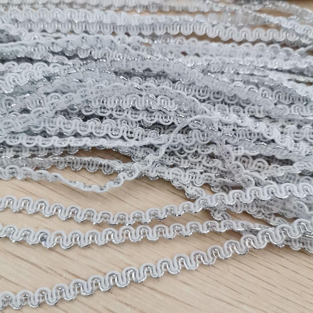 Dual Line Wave Lace Ribbon Gold Silver Color Dress Costume Accessory Wedding Party