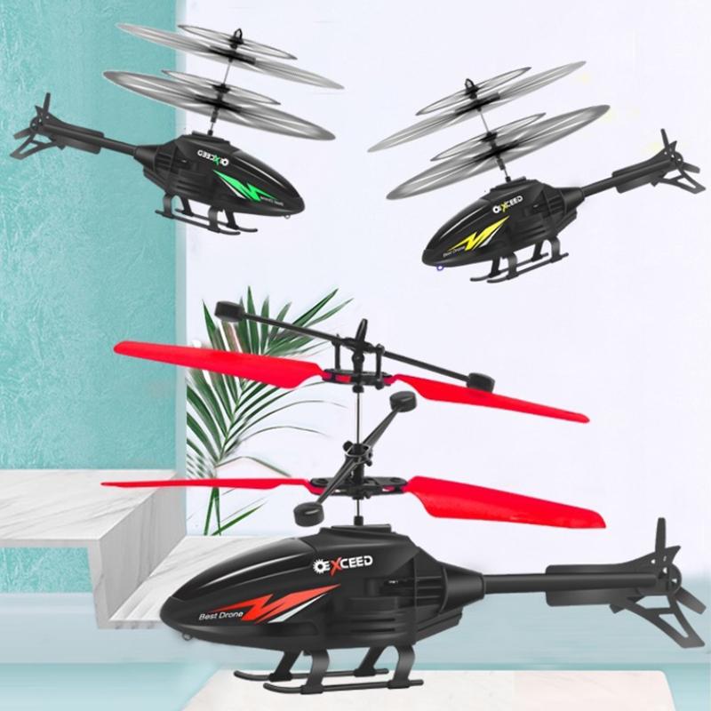 Non-Toxic Rc Helicopter Induction Floating Vehicle Plane With Lights Gesture Remote Control Aircraft Children'S Toys For Kids Xmas Gifts