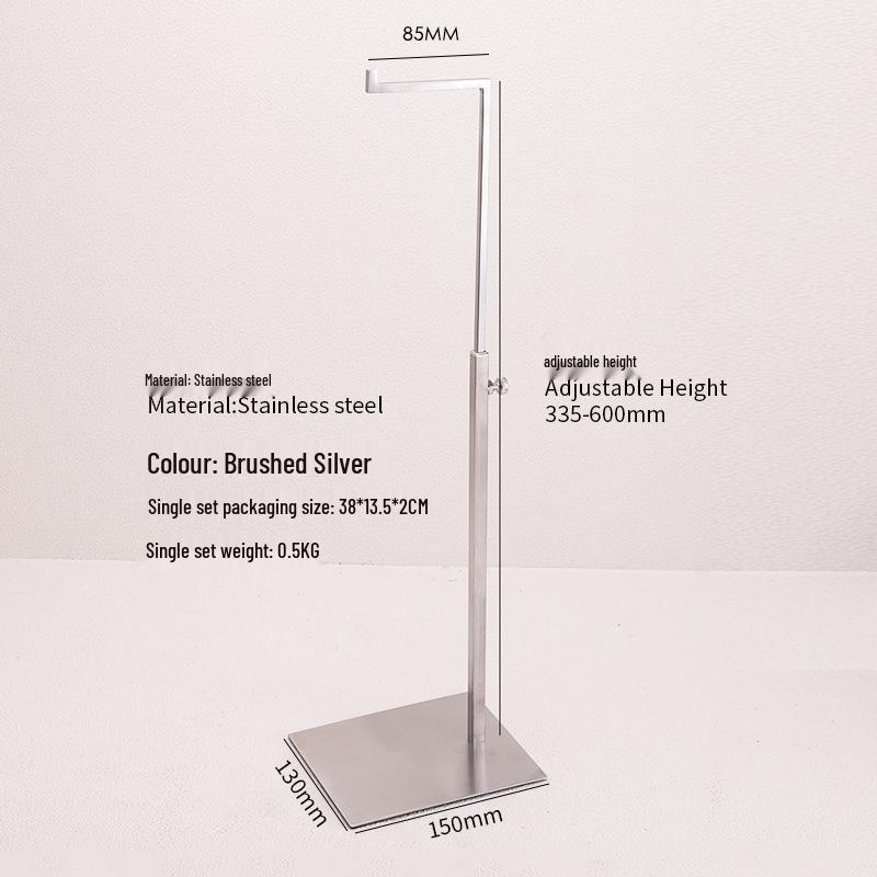 Adjustable Stainless Steel Handbag Display Stand with Gas Spring