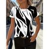 New summer women's 3d pattern printing women's T-shirt round neck short-sleeved street casual daily basic top