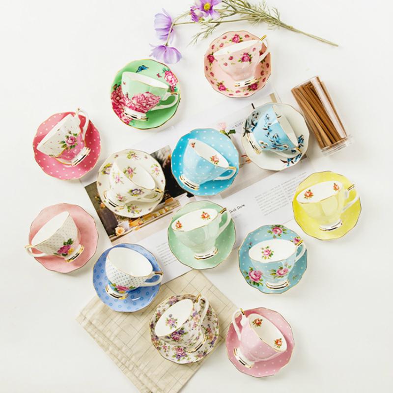 Set ceașcă de cafea și farfurii din ceramică nobilă din Europa Cana de ceramică de lux ceașcă de ceai din porțelan de calitate superioară Veselă de cafea pentru petreceri
