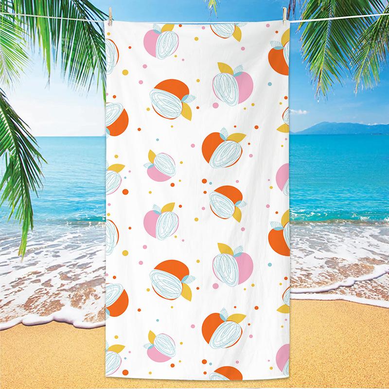 1pc Fruit Printed Beach Towel, Quick Drying and Absorbent Soft Swimming Towel, Multi-functional Sand Proof Beach Towel