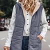 Womens 2025 Fall Reversible Vests Sleeveless Fleece Jacket Zip Up Hoodie Pockets Long Warm Winter Coat
