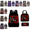 Dream Ena Bbq Pattern Childrens Backpack Lunch Bag Pen Case Set Schoolbag Gift