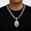Europe and America New Full Diamond Rugby Alloy Pendant Hip Hop Cuban Chain Tennis Chain Fried Dough Twists Chain Men's Necklace