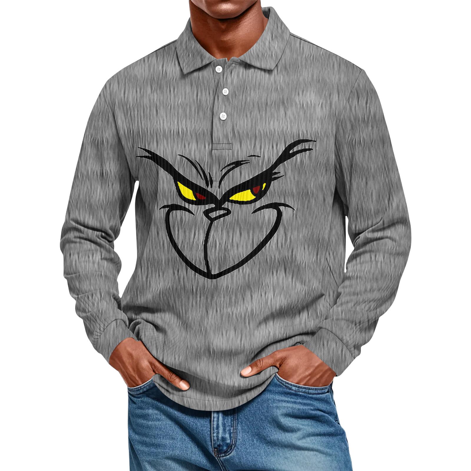 

Men s Casual Color Loose Shirt Long-sleeved Top M