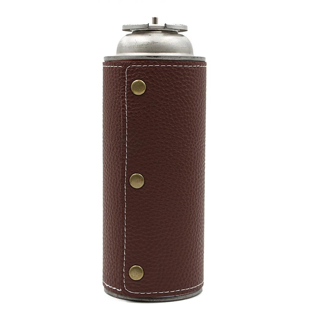 Leather Fuel Canister Sleeve Portable Gas Bottle Cover Propane Tank Holder Bag