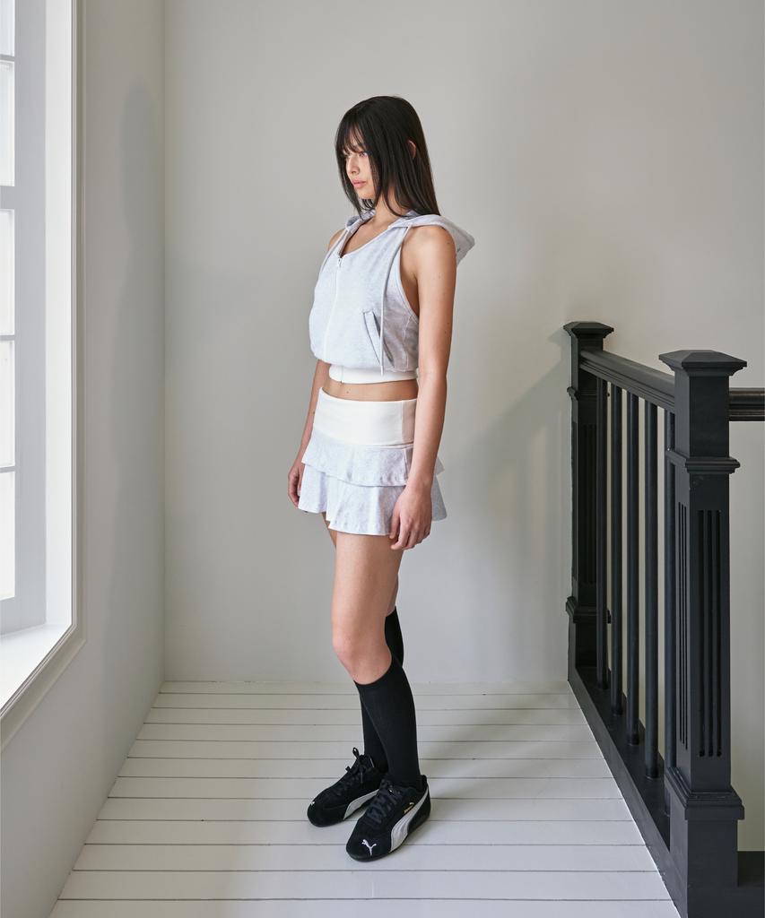 Poyeong 00 Can Can Skirts White Melange