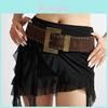 Cintura in Pelle con Borchie Stile Fibbia in Lega per Streetwear Casual