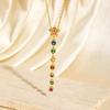 Retro Colorful Zircon Collarbone Chain Irregular Crystal Luxury Pendant Y-shaped Long Tassel Jewelry Accessories