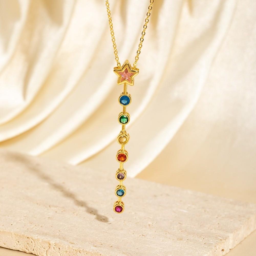 Retro Colorful Zircon Collarbone Chain Irregular Crystal Luxury Pendant Y-shaped Long Tassel Jewelry Accessories