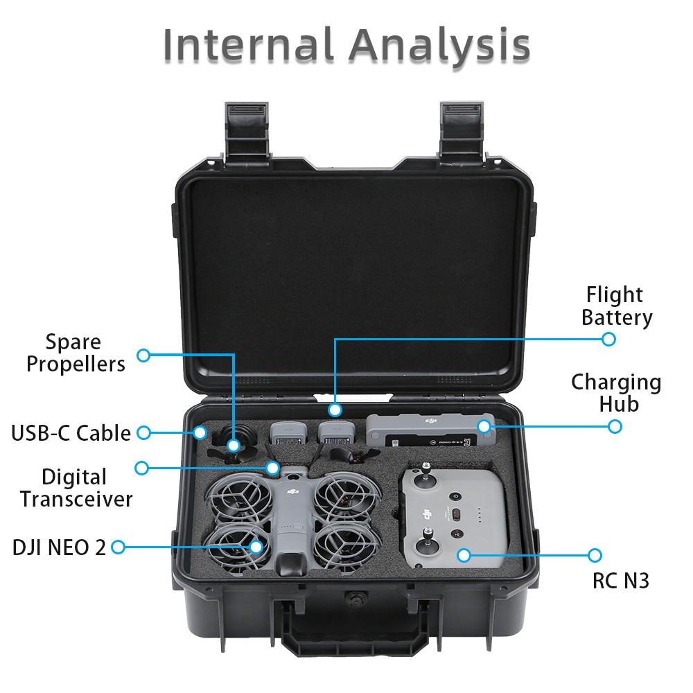 Explosion-proof Bag for DJI Neo 2 Accessories HardCase SuitcaseBag Carrying Box Anti-Shock Cover for DJI Neo 2 Drone Accessories