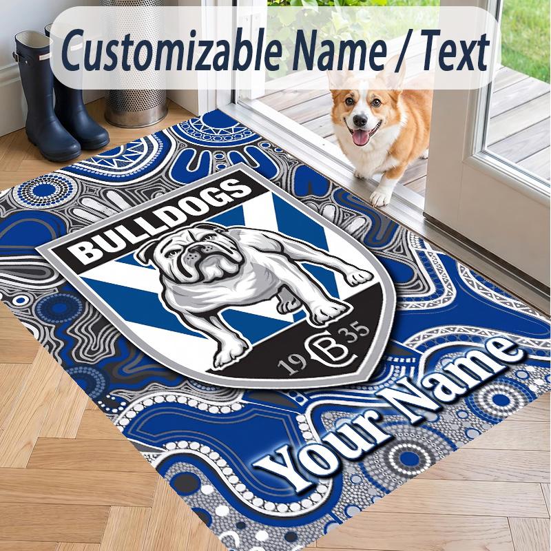 Custom Text Printed Rug Canterbury-Bankstown Bulldogs Non Slip Floor Carpet For Home Room Decor