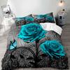 Comforter Exotic Romantic Flower Single Printed Bedding Set Queen Size Ultra Soft Zipper 3 Piece Set 2 S