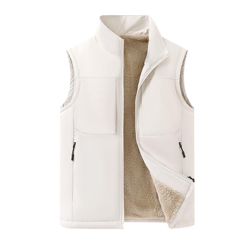 

Men s Cross-Border Lambswool Vest, Autumn/Winter Warm Casual Plus Size Velvet Jacket 2XL