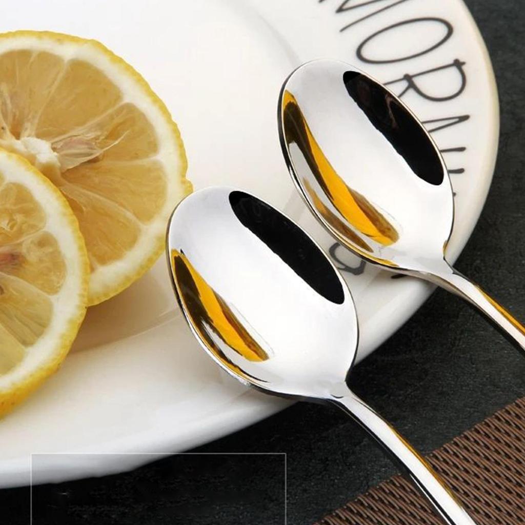 Stainless Steel Lepel Zilver Lange Steel Dessert Watermeloen Schepjes Zilveren Soep Lepels Thuis Keuken Serviesgoed Accessories