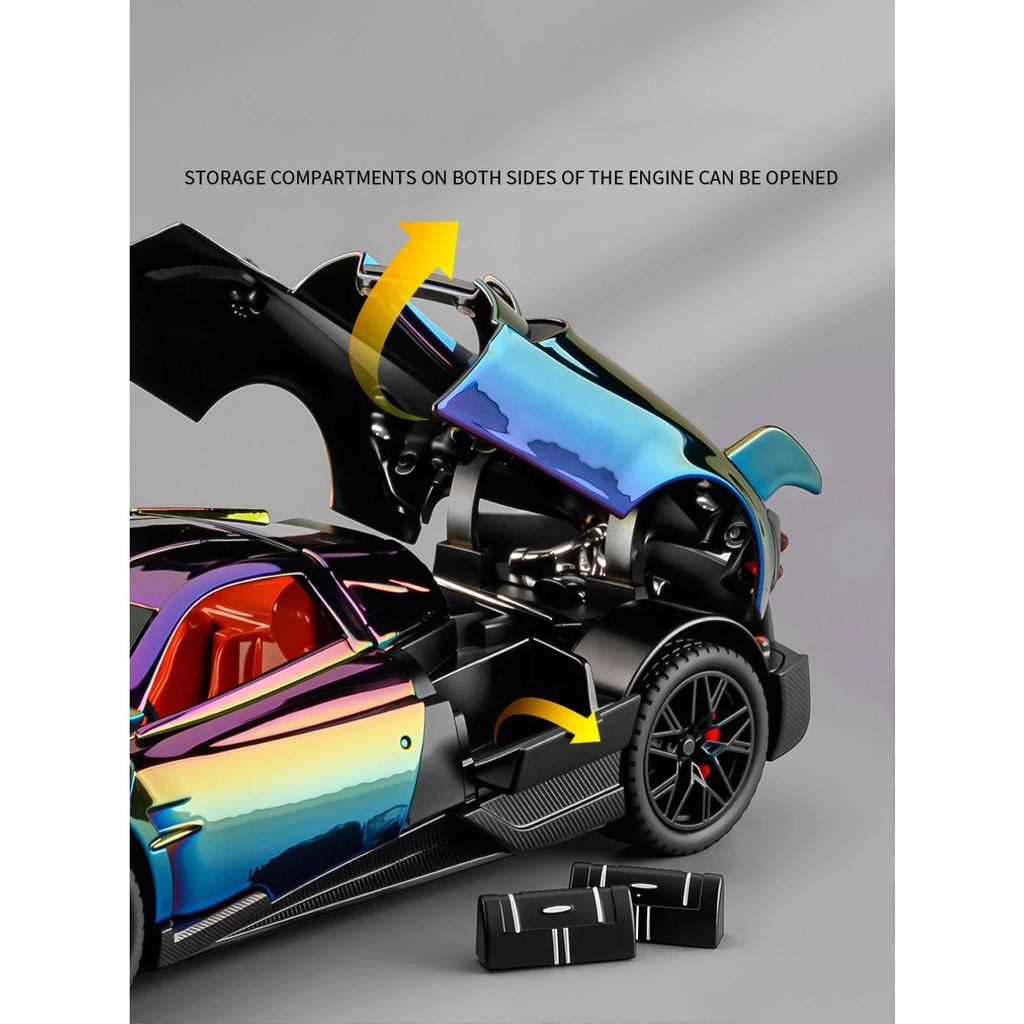 1/24 Pagani Huayra BC Supercar Legierungsauto Diecasts & Spielzeugfahrzeuge Metallspielzeugauto Modell Sound und Licht Sammlung Kinderspielzeug