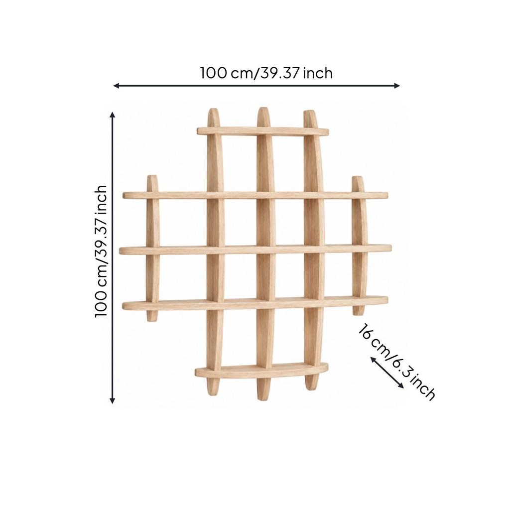 Wooden Wall Display Shelf Versatile for Reading Area, Entryway