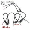 4 Stück 2/4-adriges Pin-Kabel USB 2.0 Typ C männlich weiblich Winkelstecker Typ C Kabelstecker rechtwinklig Stecker DIY Reparatur Daten Ladekabel