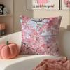 Each Skin Pillow Cover 2D Flat Printed Pink Cherry Blossom Sakura Cushion Cover Spring Floral Home Decor For Sofa Living Room