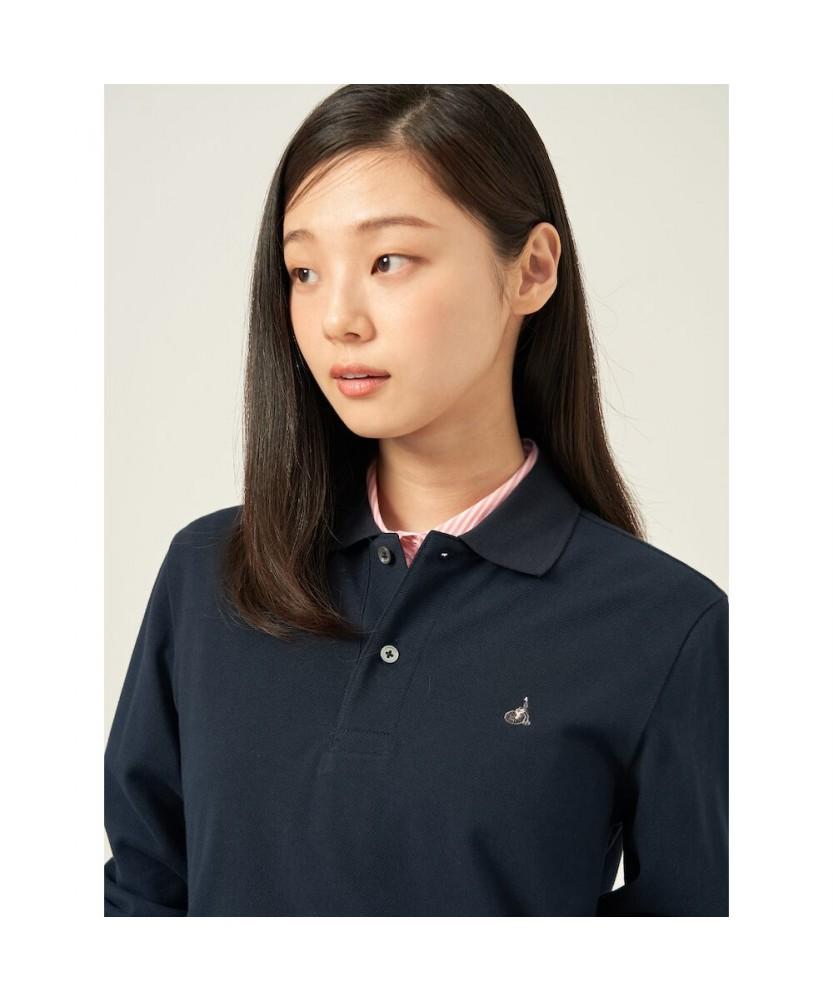Binpolmen [Essential] Unisex Supima Cotton Pique T-Shirt Navy