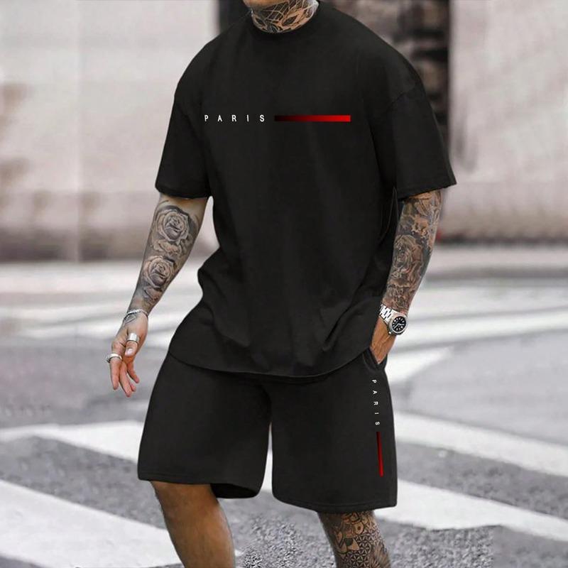 New Fashion Color Gradation 3D Print Men's Suit Oversized Men's Loose Shirt Short Sleeve Summer Casual Breathable Refreshing Set