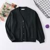 Women's Solid Color Long Sleeved Button Knit Cardigan Jacket Sweater Knit Sweater