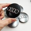 For Audi  A34pcs 68mm Black Grey Car Styling Badge Wheel Center Hub Cap Rim Caps For Audi Emblem 8D0601170 A1 A3 A4 A5 A6 Q7 Accessories