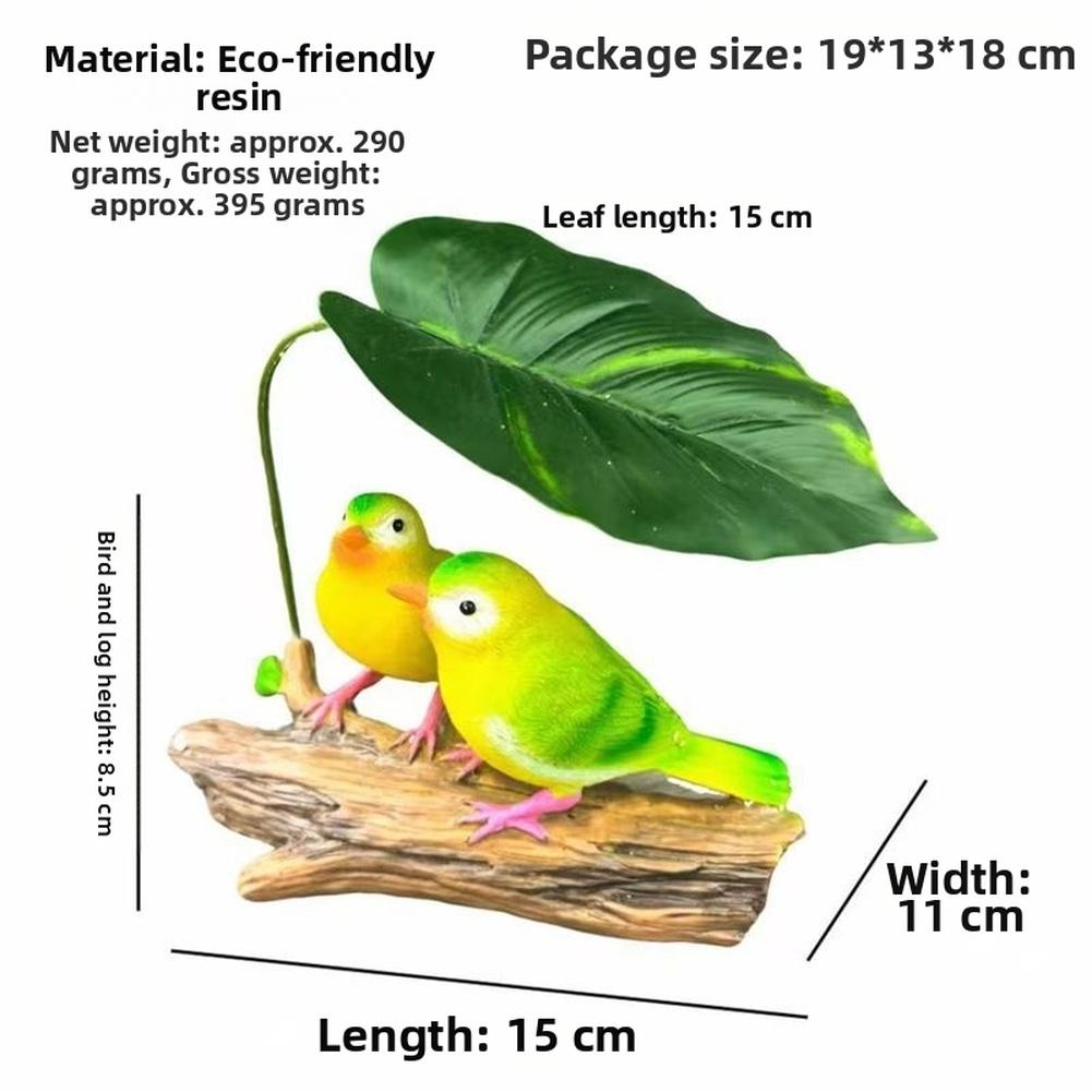 

Garden For Patio Balcony Resin Statue with Lovebirds Under Leaf Umbrella Outdoor Ornament Made from Synthetic Resin China Mainland