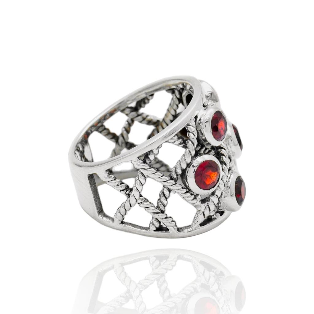 Red Garnet Ring, 925 Sterling Silver Ring, Natural Garnet Women Ring, Handmade Ring, Statement Ring, Bohemian Ring, Gift For Her